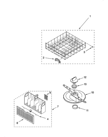 Lower dishrack parts