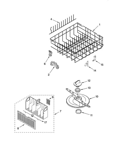 Lower dishrack parts