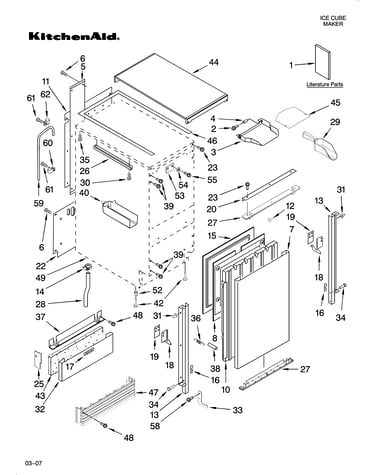 Cabinet liner and door parts