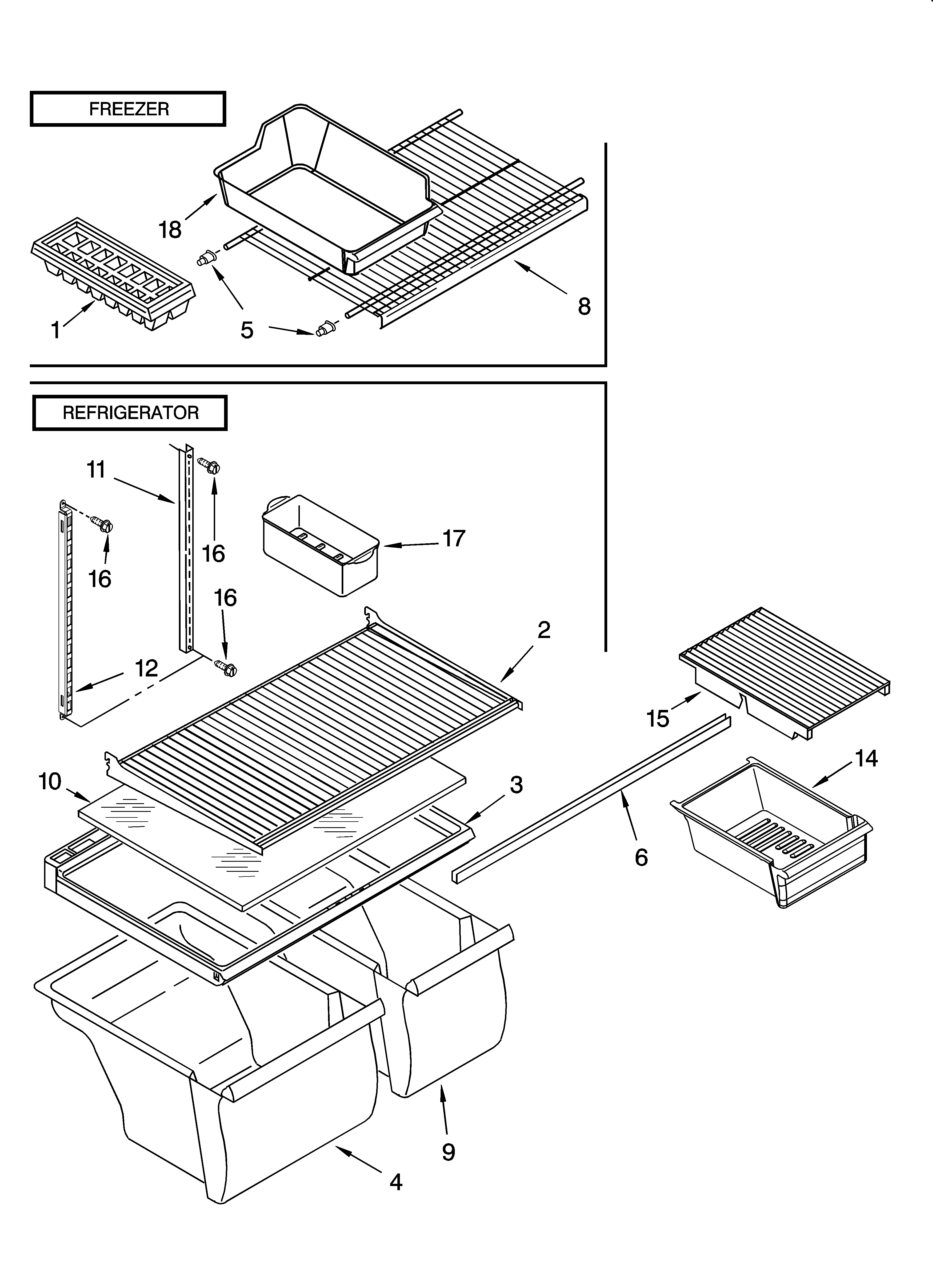 Shelf parts, optional parts
