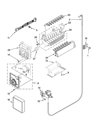 Icemaker parts, optional parts (not included)
