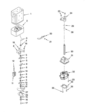 Motor and ice container parts