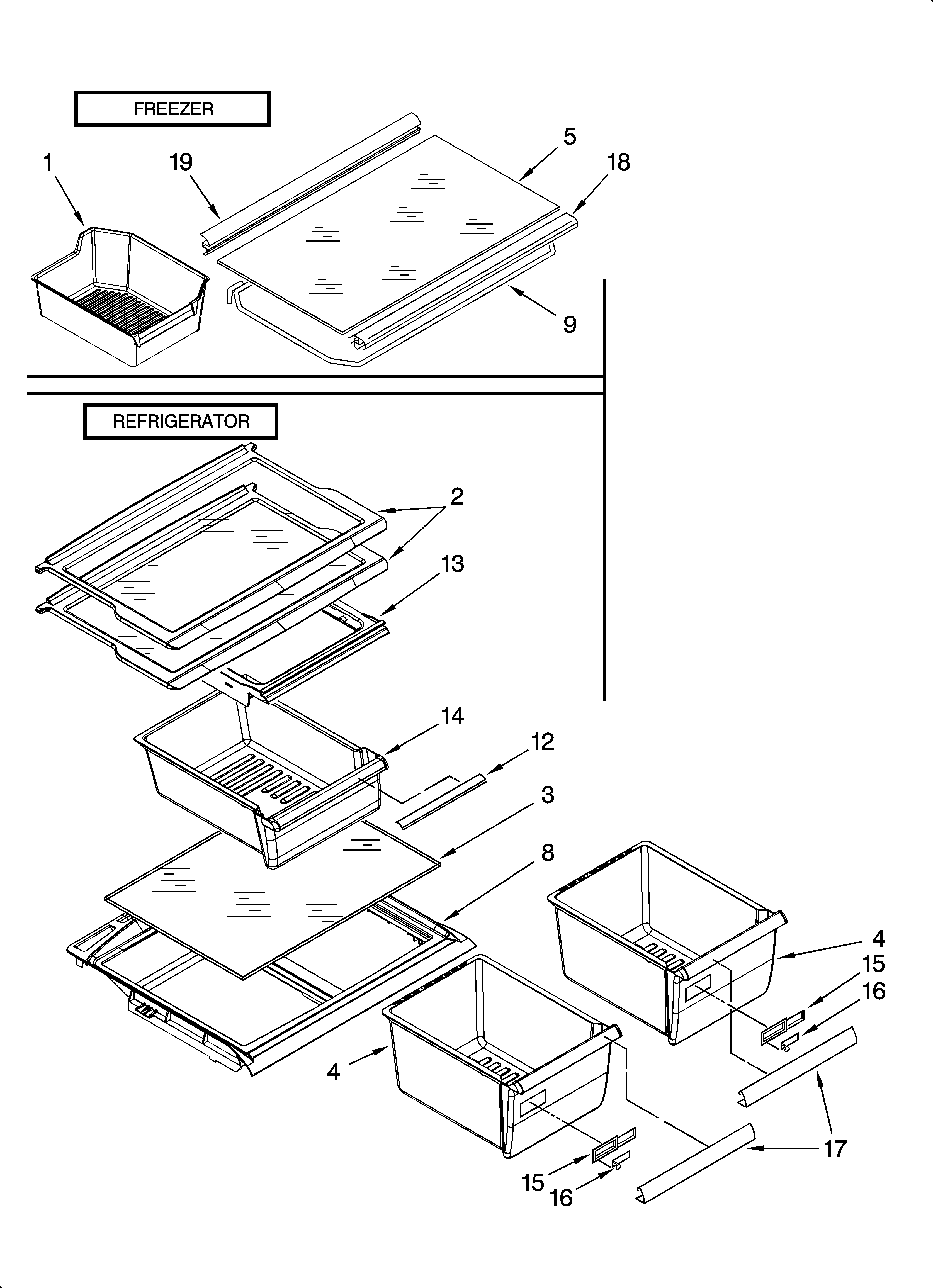 Shelf parts, optional parts