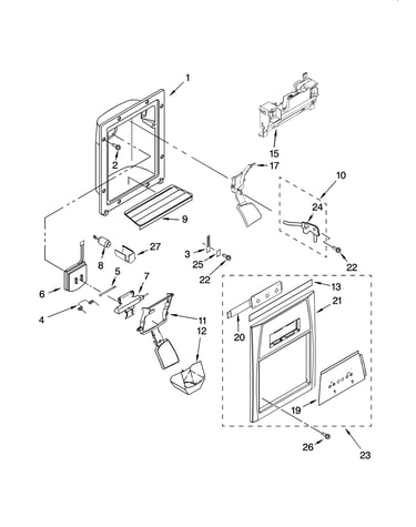 Dispenser front parts