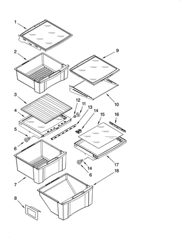 Refrigerator shelf parts