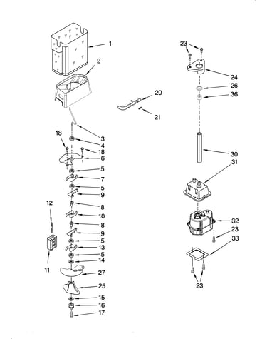Motor and ice container parts