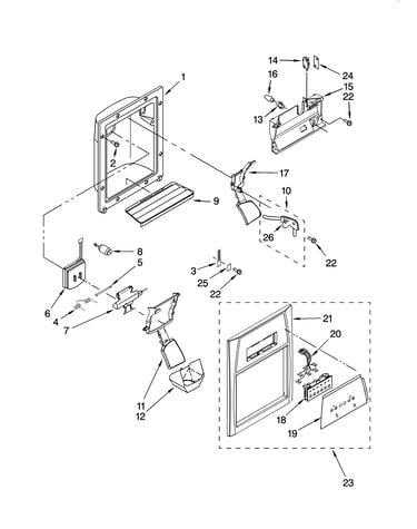 Dispenser front parts