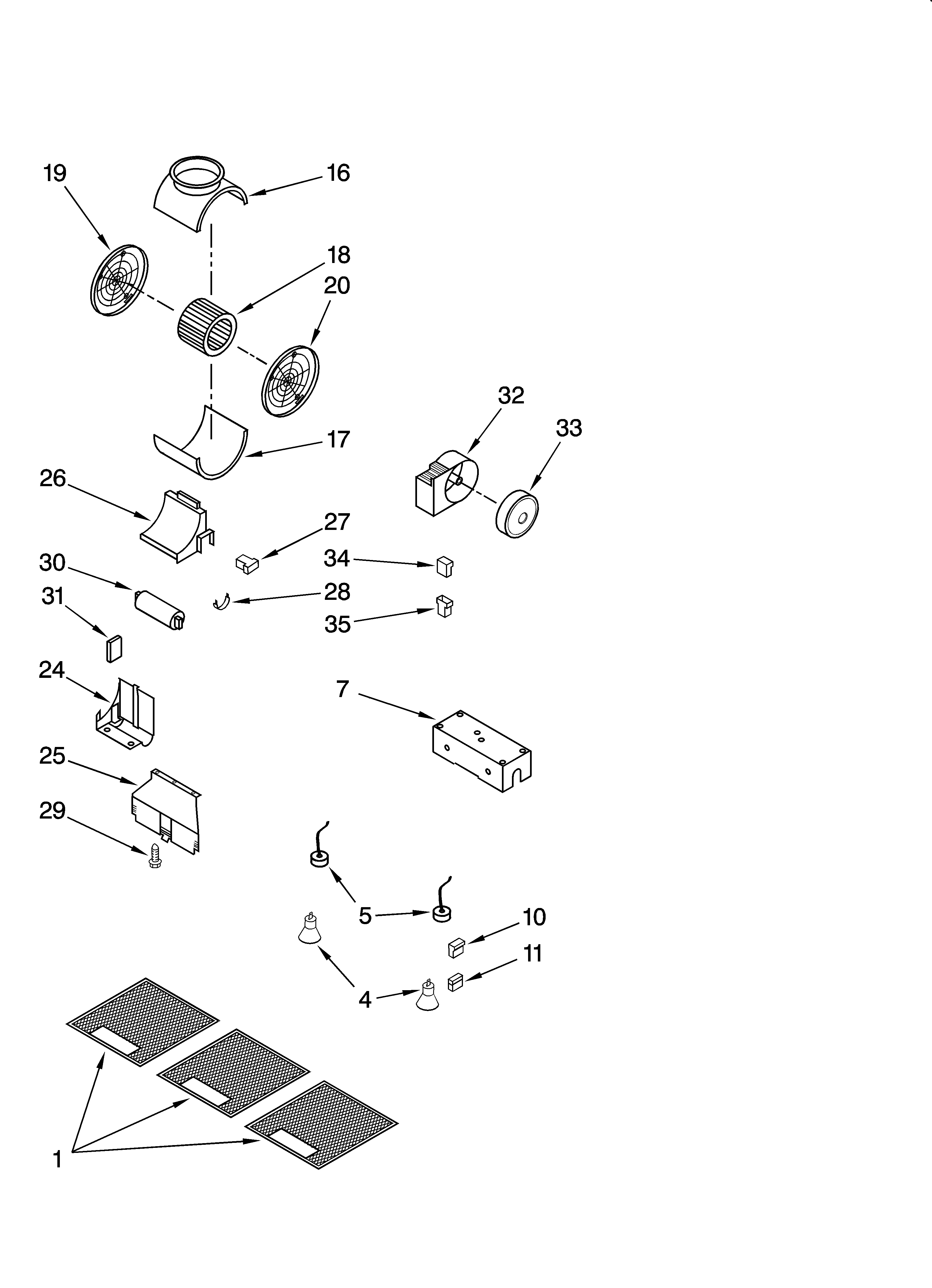 Ventilation parts, optional parts (not included)