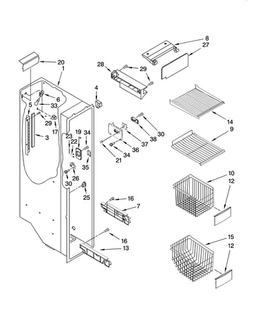 Freezer liner parts