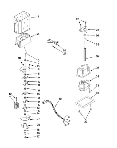 Motor and ice container parts