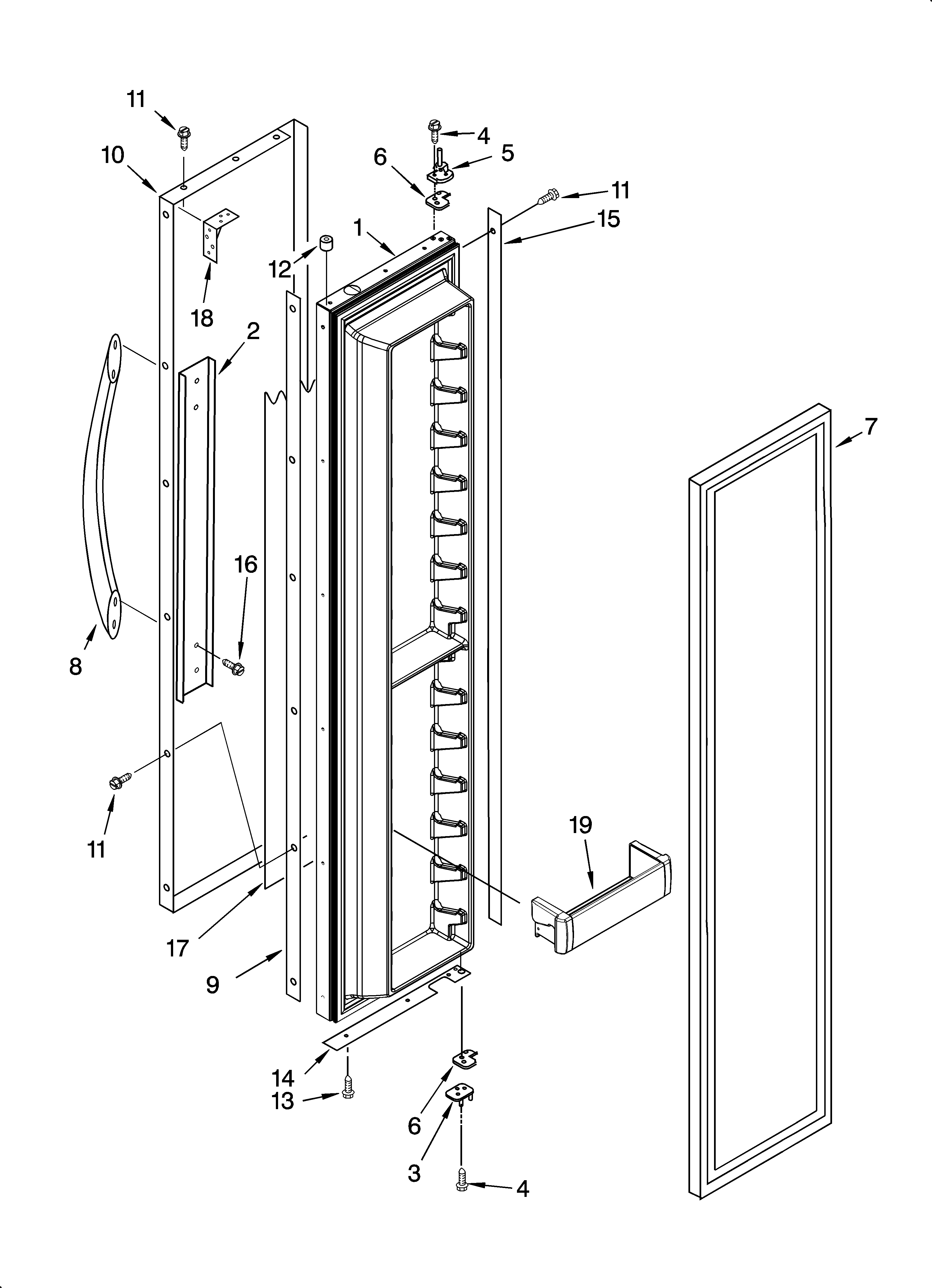 Freezer door parts