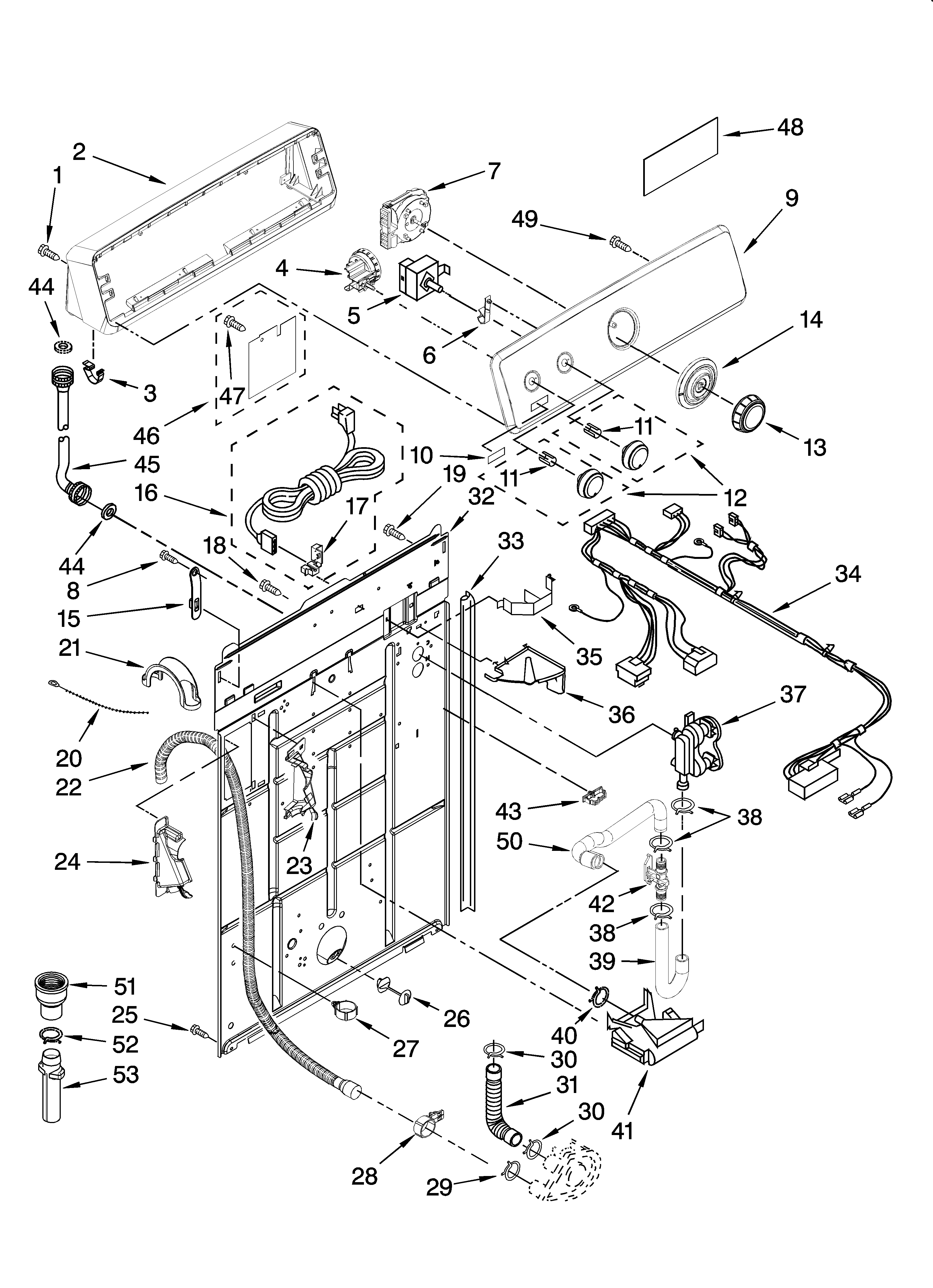 Controls and rear panel parts