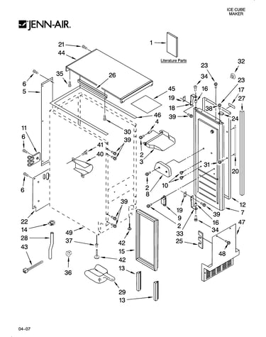 Cabinet liner and door parts
