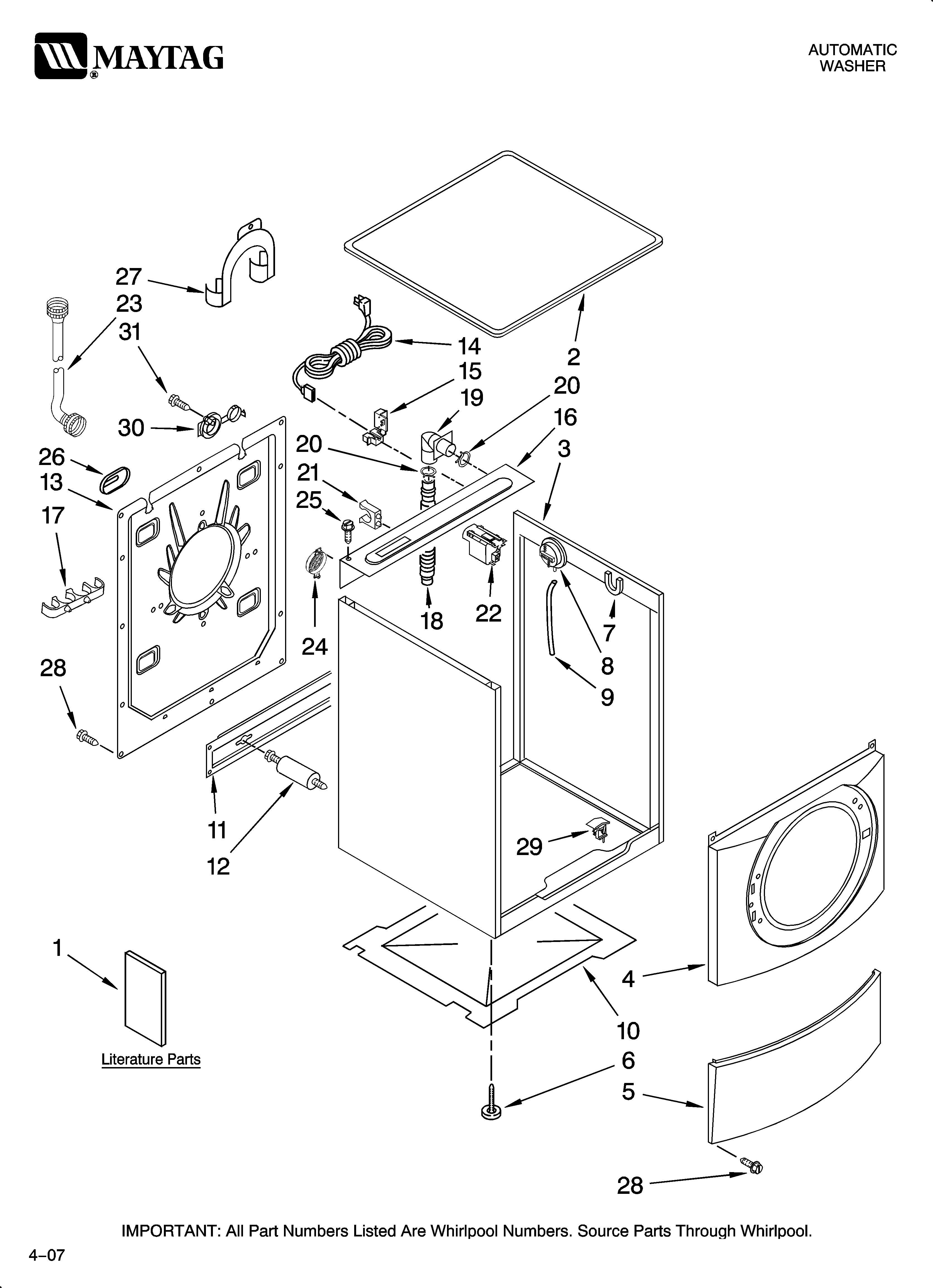 Top and cabinet parts