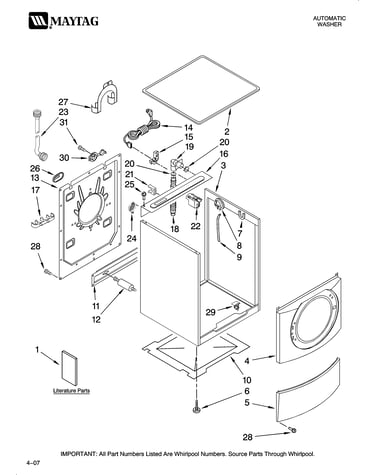 Top and cabinet parts