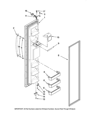 Freezer door parts