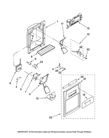 Dispenser front parts