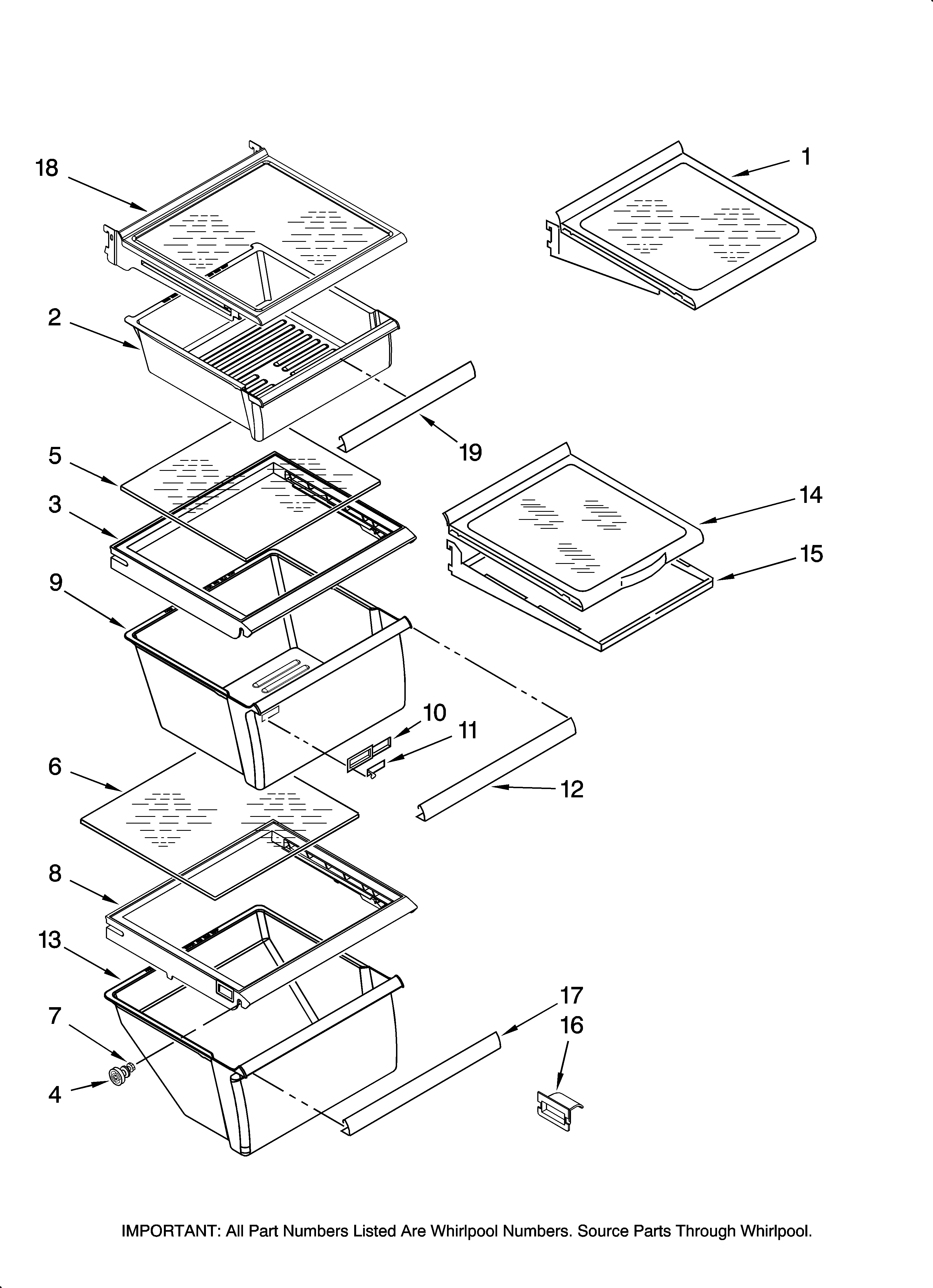 Refrigerator shelf parts