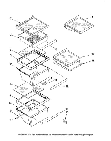 Refrigerator shelf parts