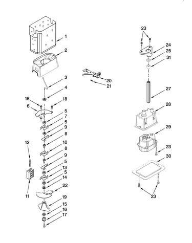 Motor and ice container parts