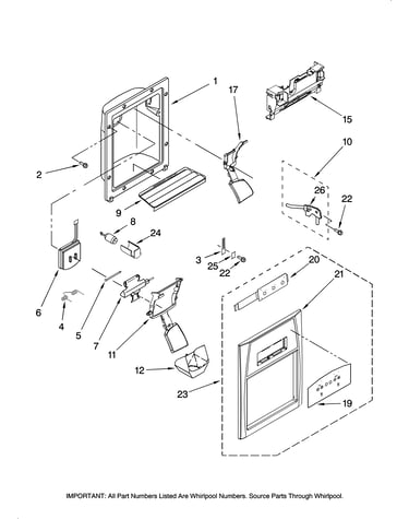 Dispenser front parts