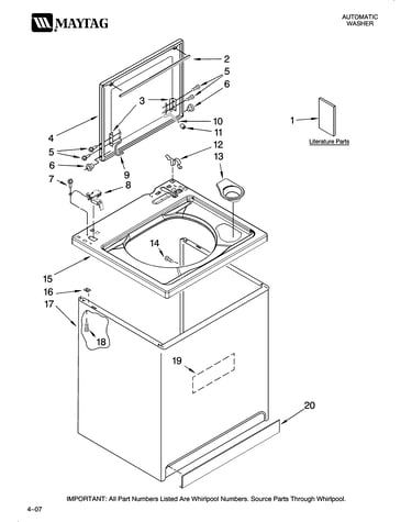 Top and cabinet parts