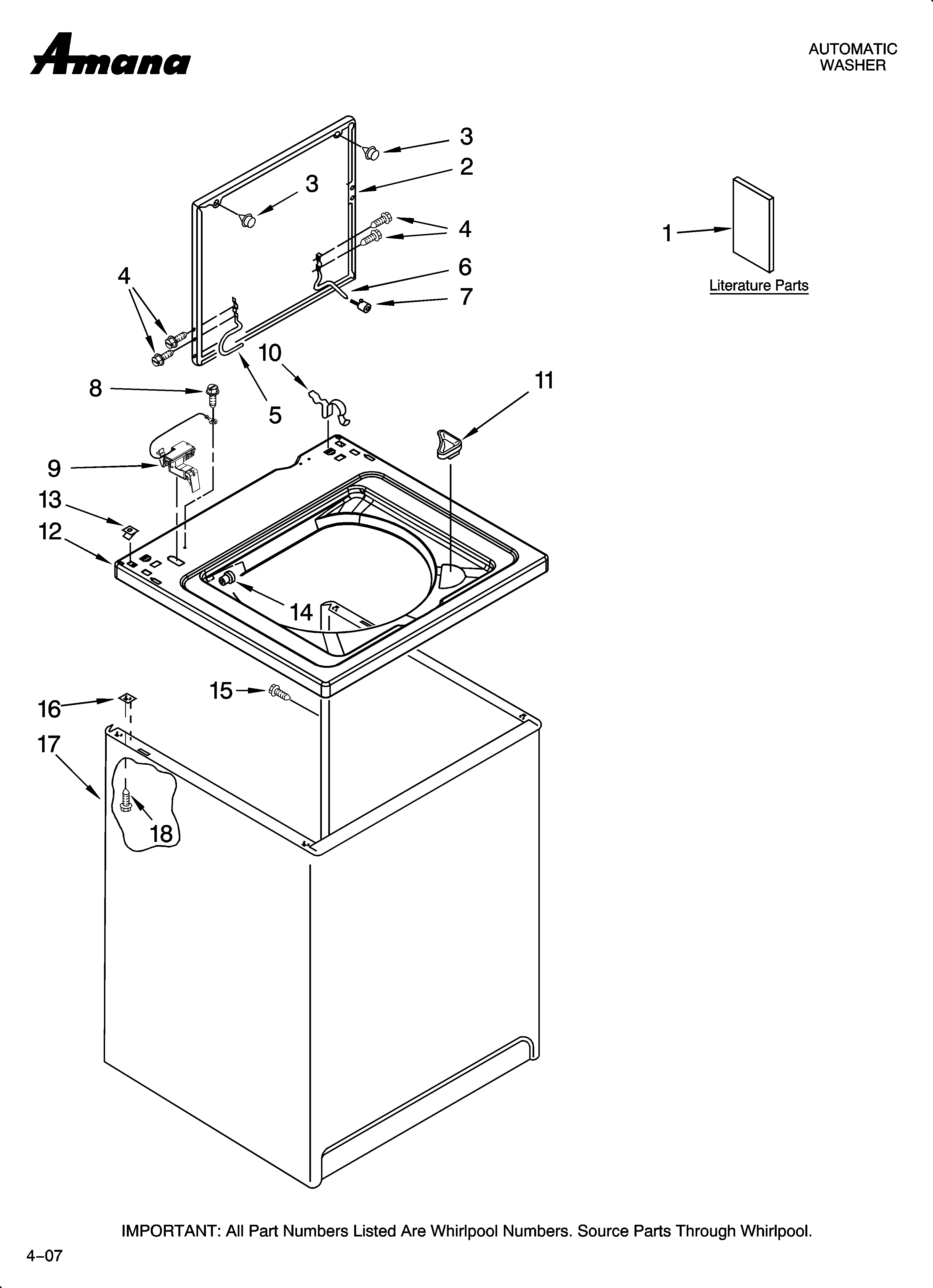 Top and cabinet parts