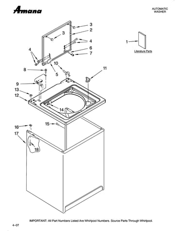 Top and cabinet parts
