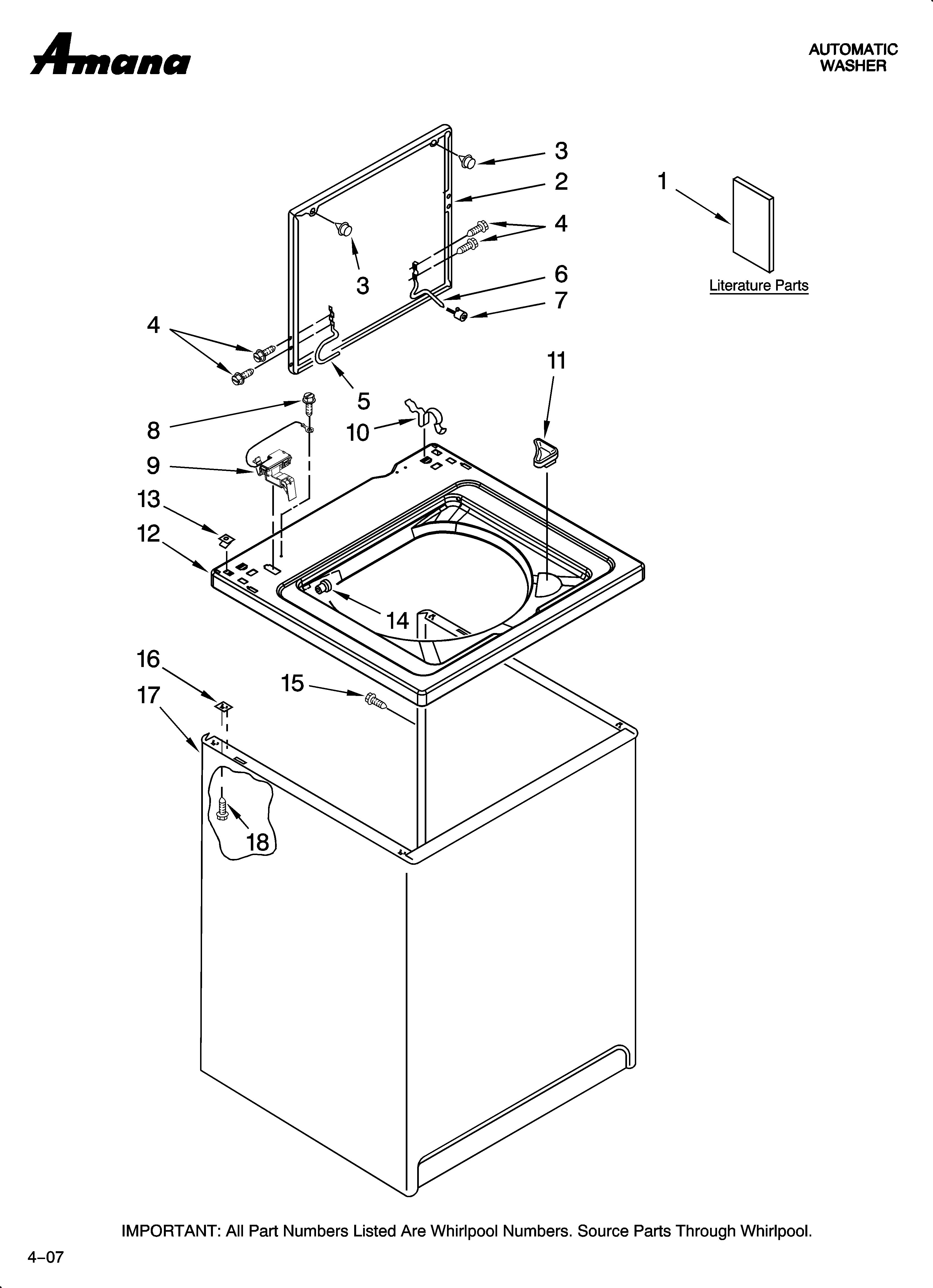 Top and cabinet parts