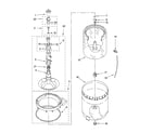 Whirlpool 4PWTW5905SG0 agitator, basket and tub parts diagram