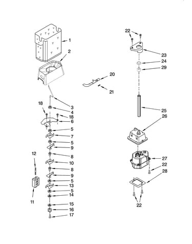 Motor and ice container parts