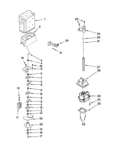 Motor and ice container parts