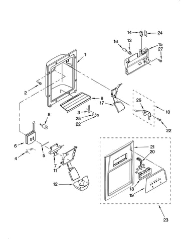 Dispenser front parts