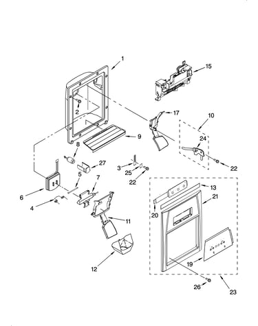 Dispenser front parts