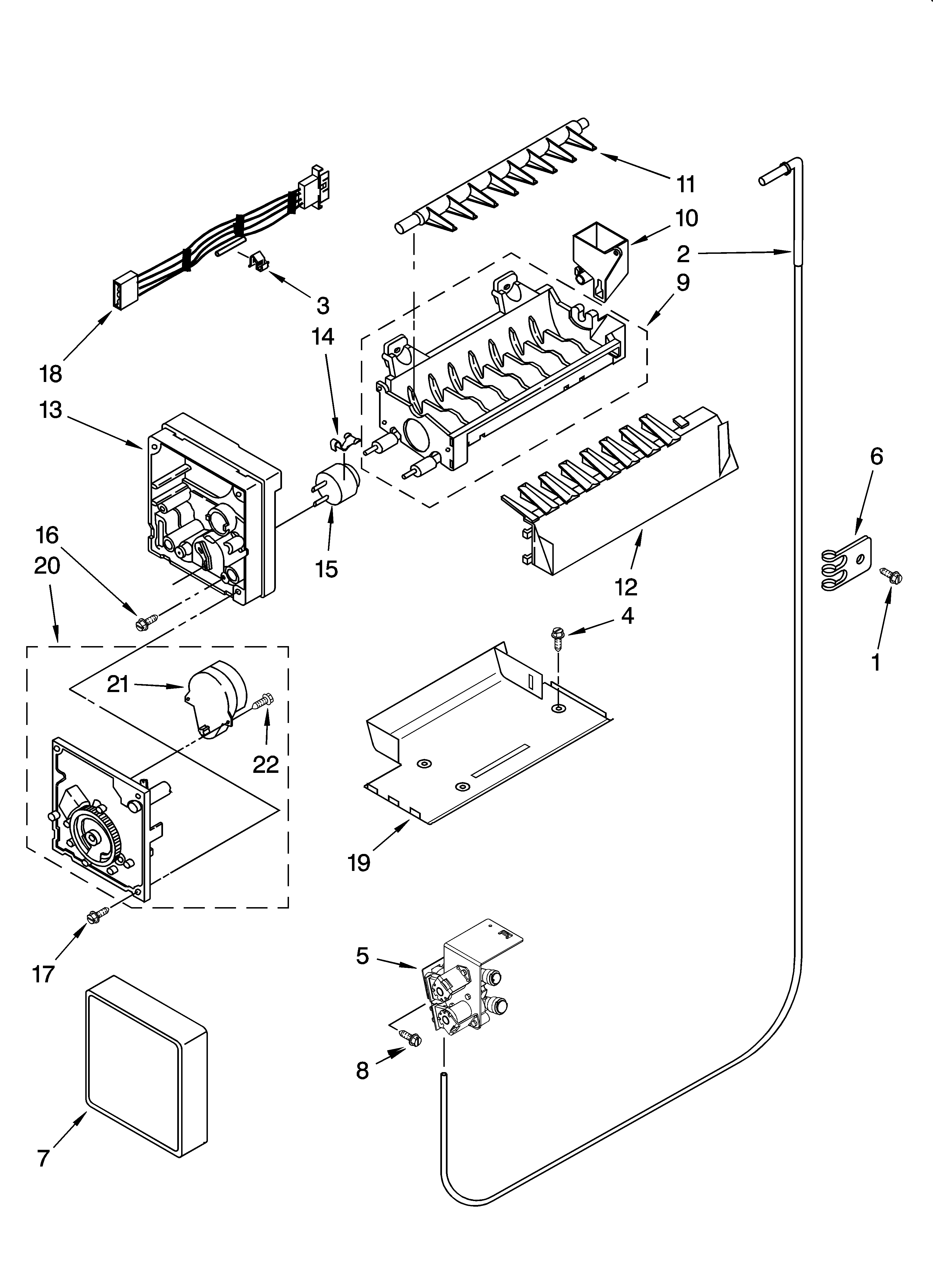 Icemaker parts, optional parts (not included)