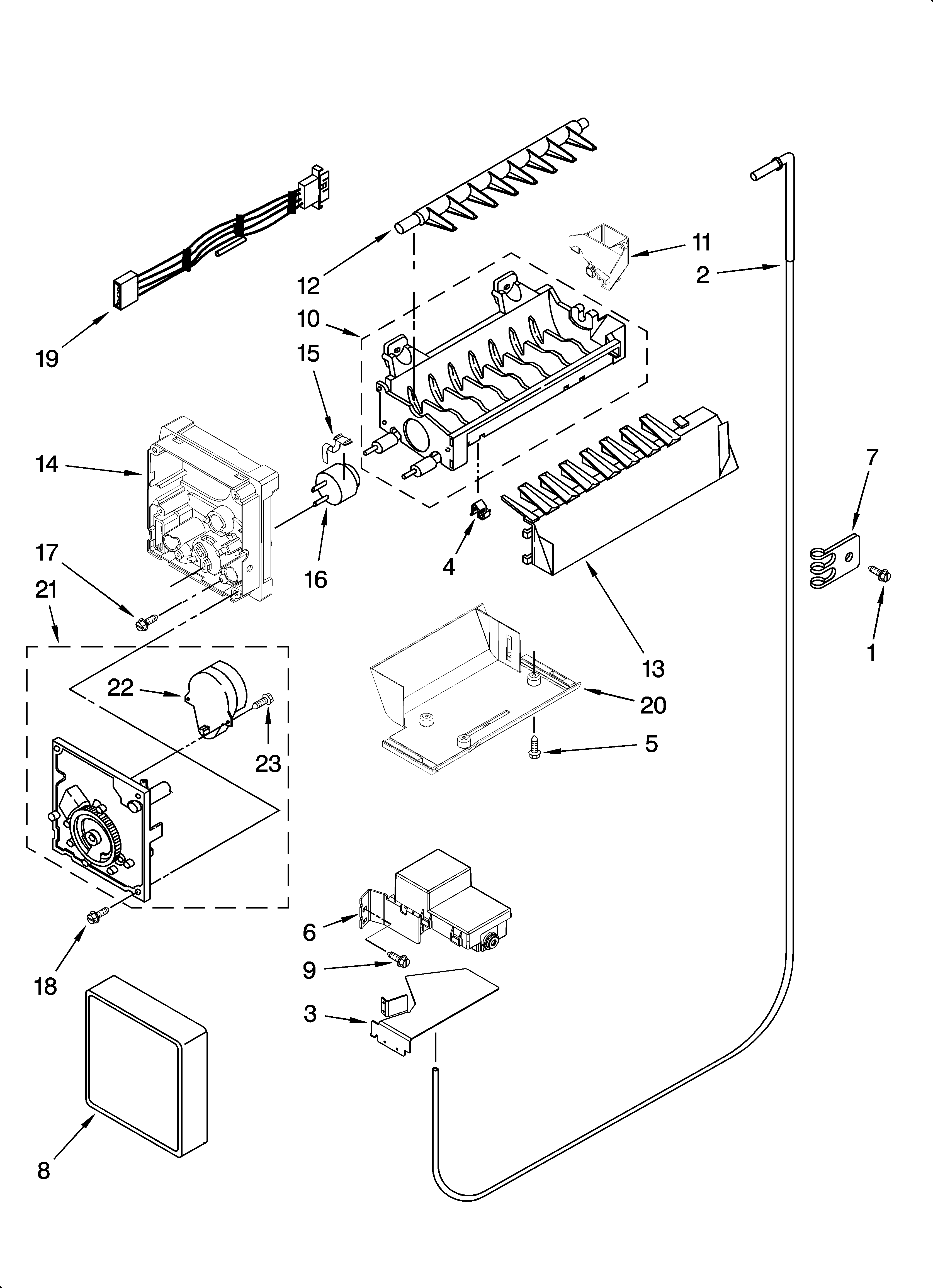 Icemaker parts, optional parts (not included)