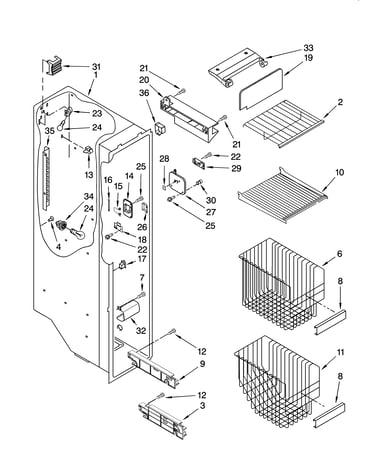 Freezer liner parts