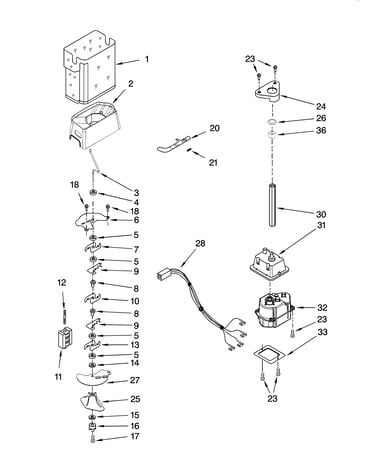 Motor and ice container parts