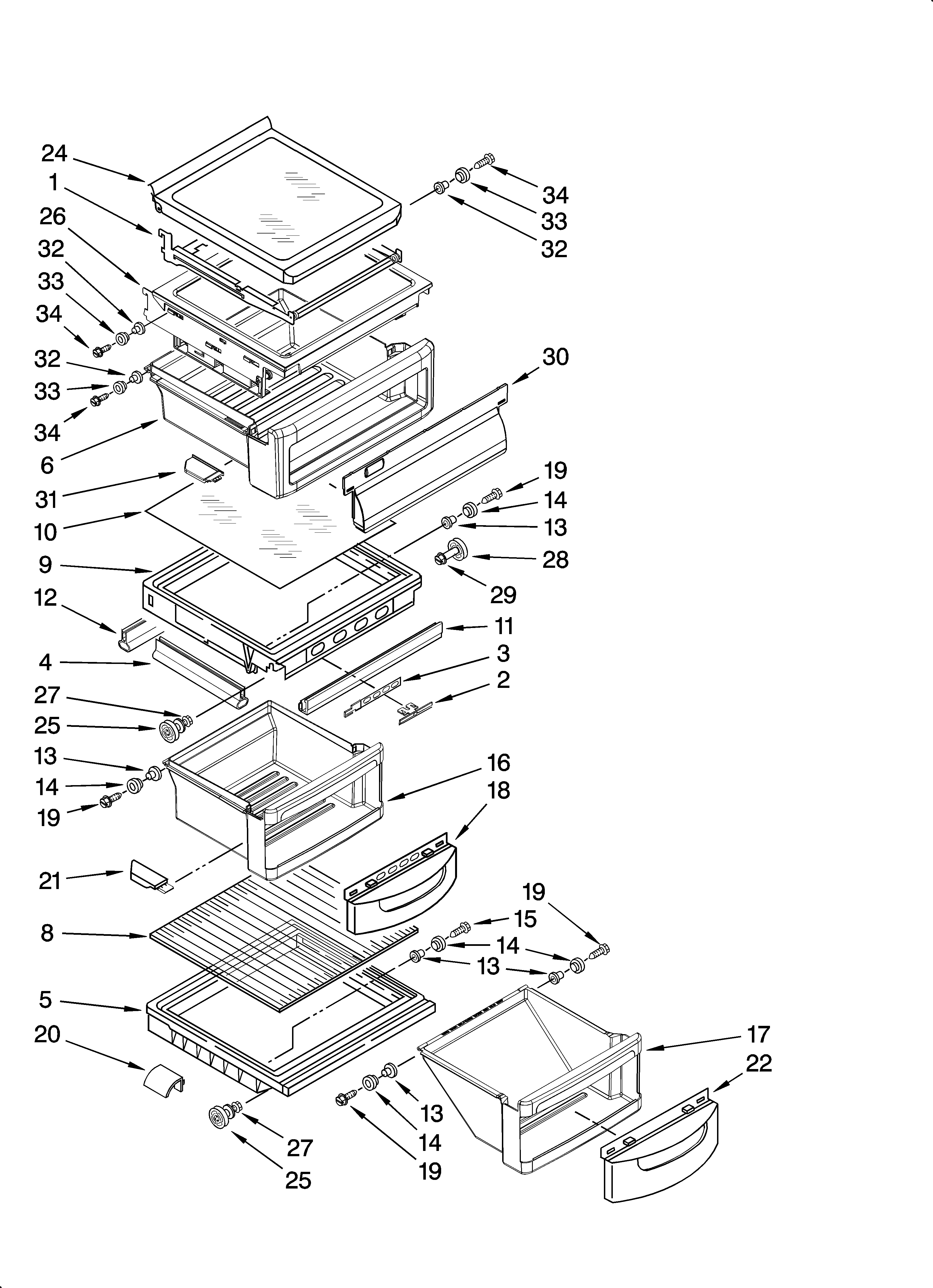 Refrigerator shelf parts