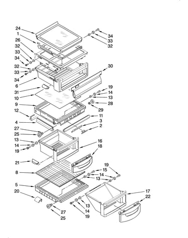 Refrigerator shelf parts