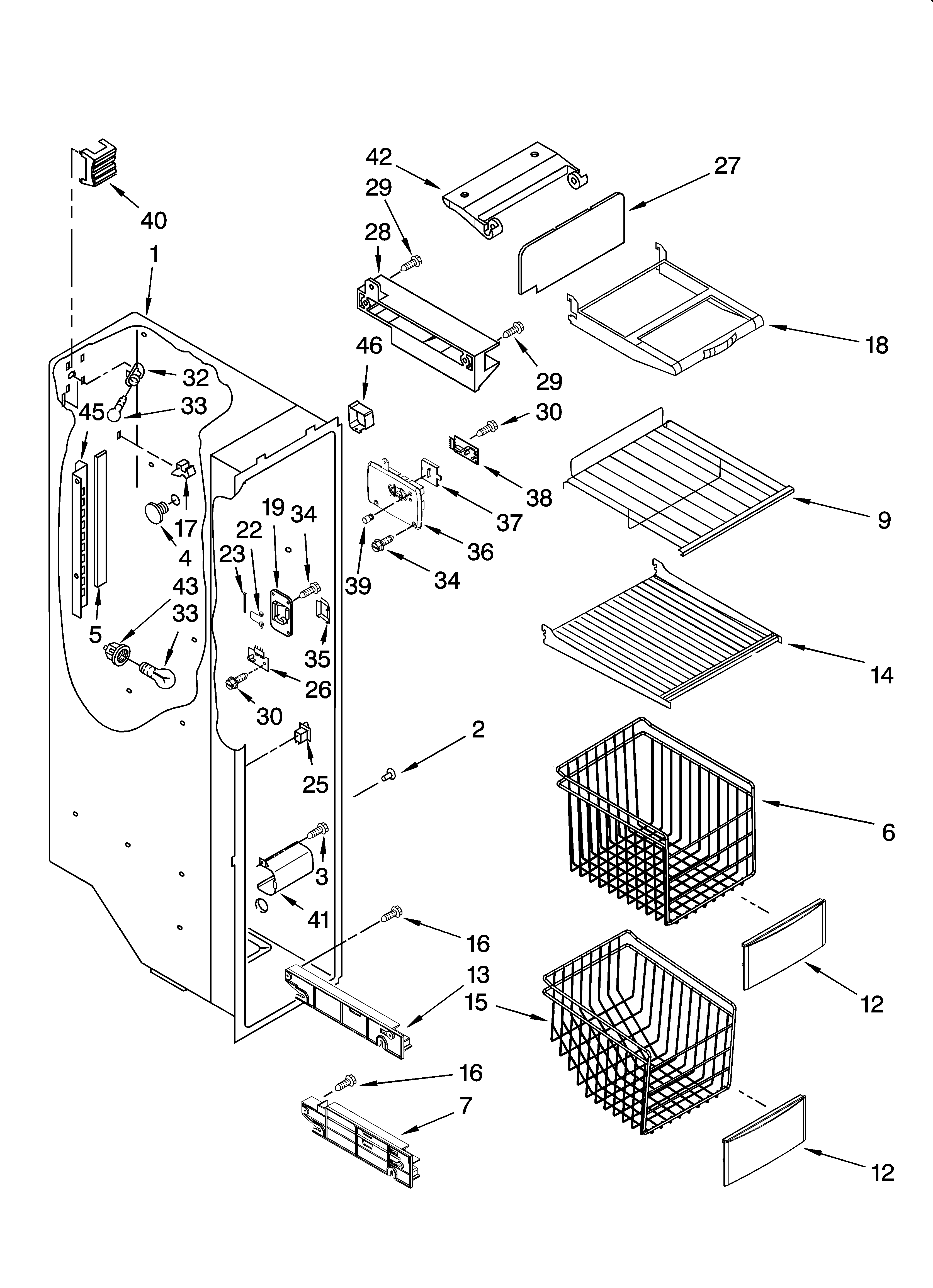 Freezer liner parts