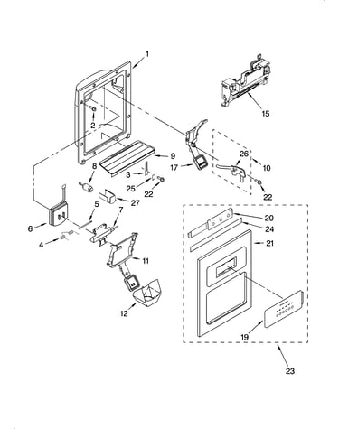 Dispenser front parts