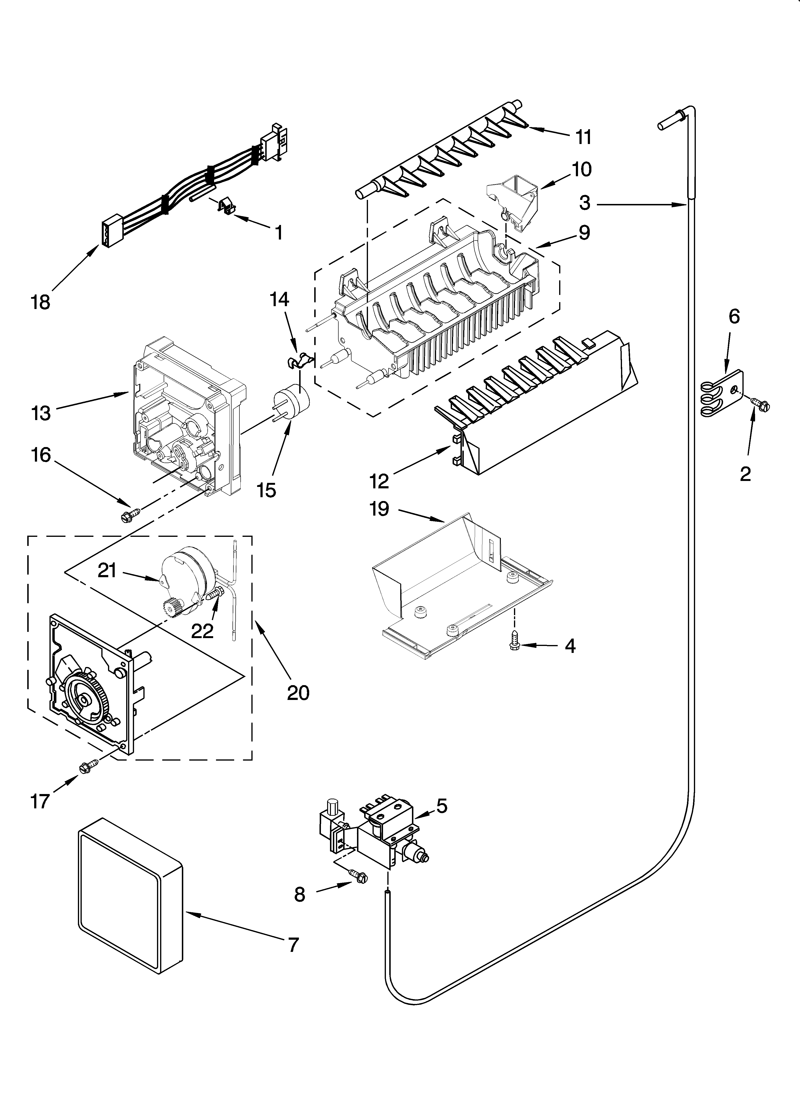 Icemaker parts, optional parts (not included)