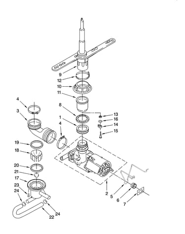 Pump and spray arm parts