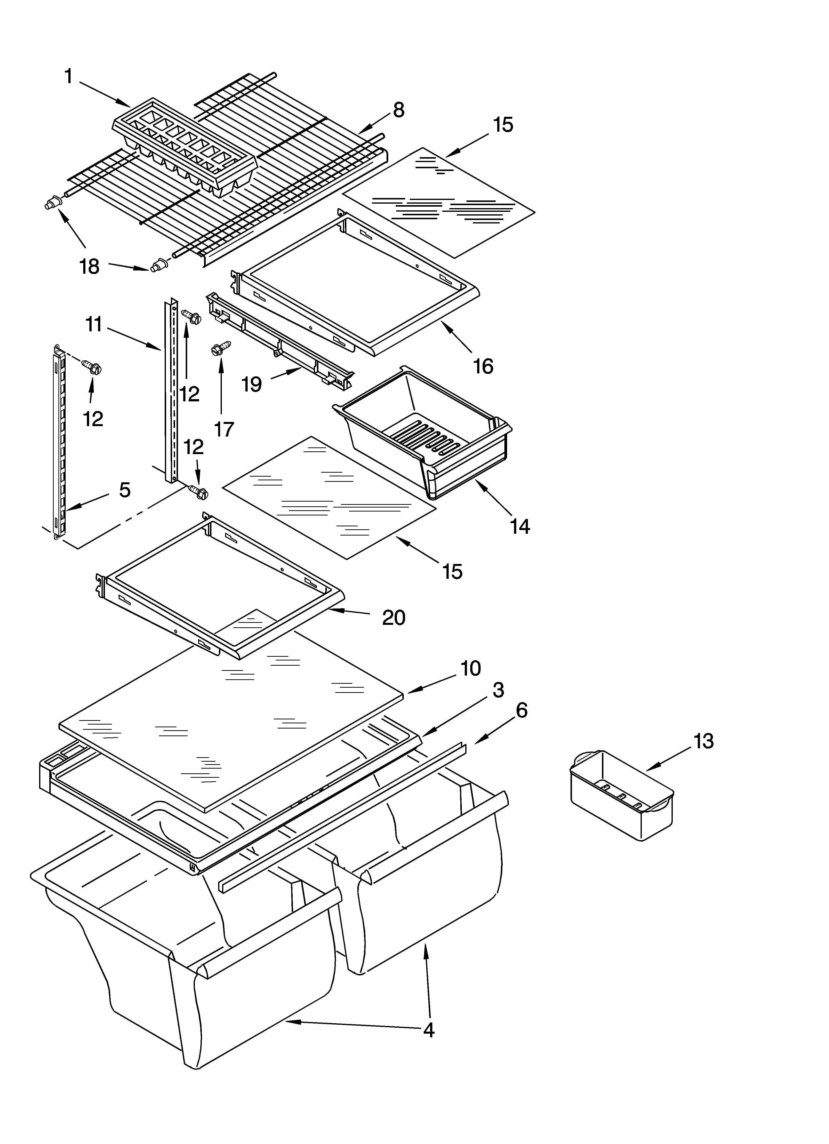 Shelf parts, optional parts (not included)