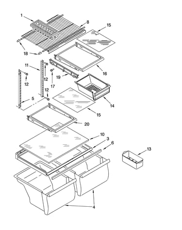 Shelf parts, optional parts (not included)