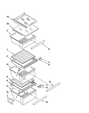 Refrigerator shelf parts