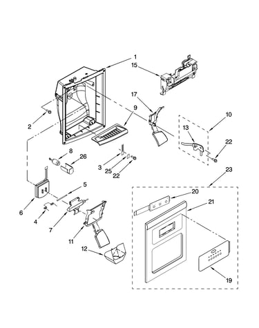 Dispenser front parts