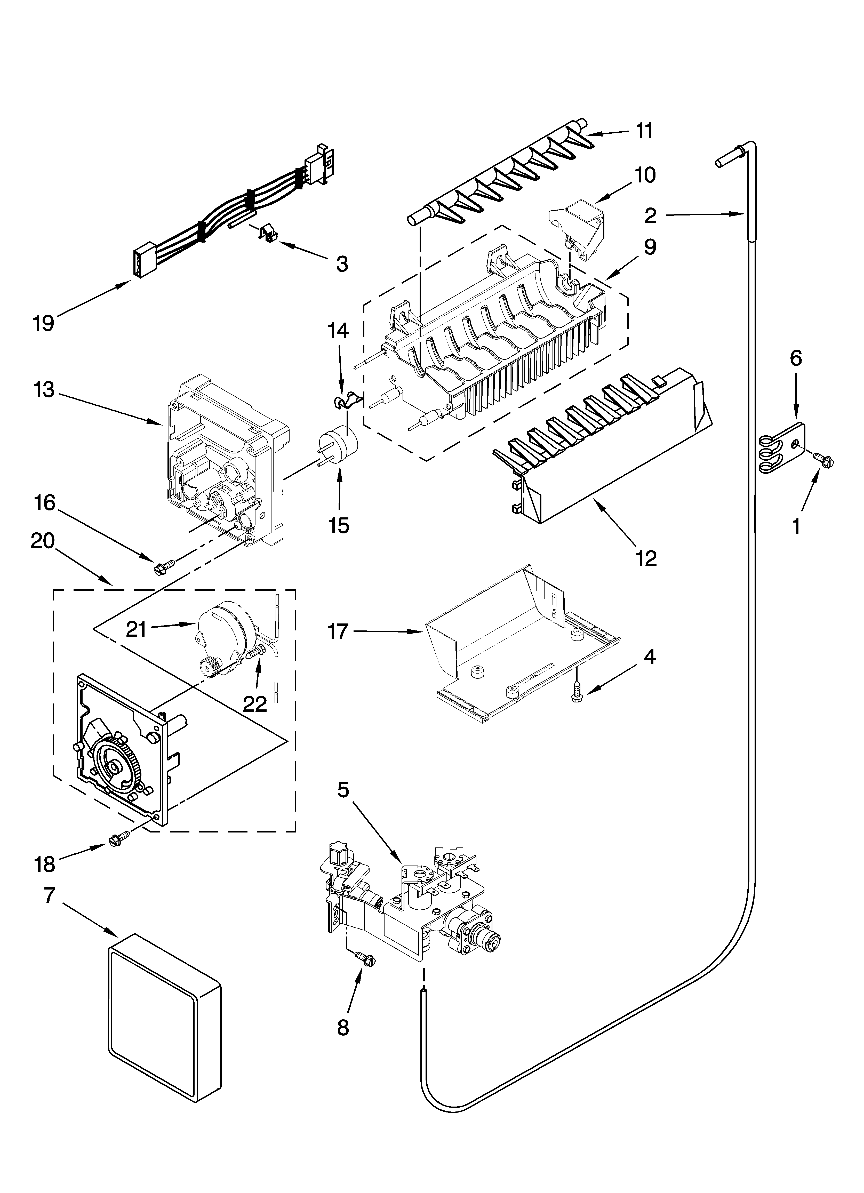Icemaker parts, optional parts (not included)