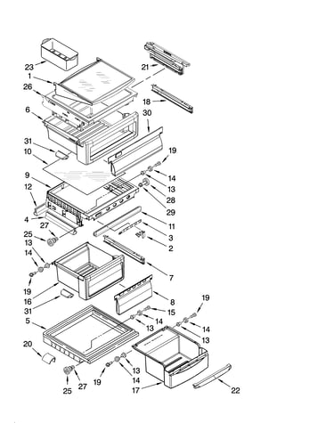 Refrigerator shelf parts